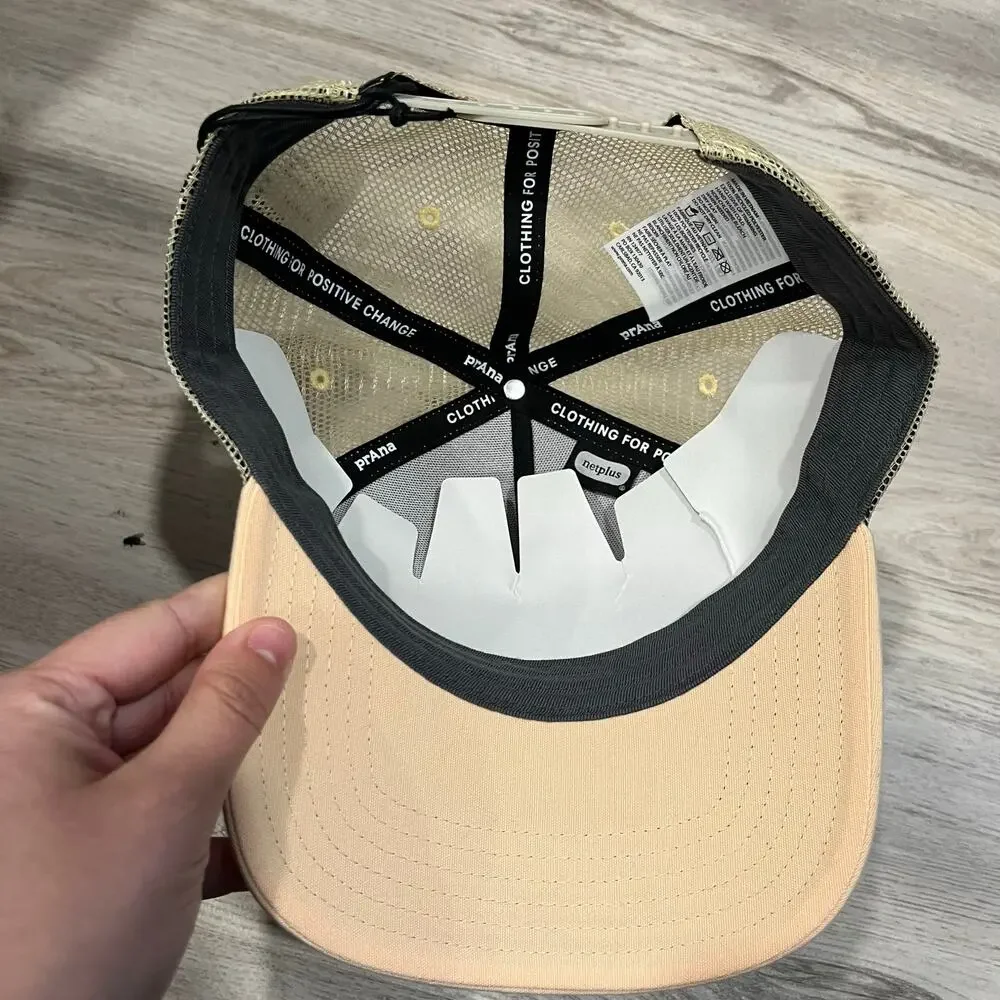 New Prana Lower Pines Trucker Hat Sun Kissed Prana Palm O/S Outdoor Hiking